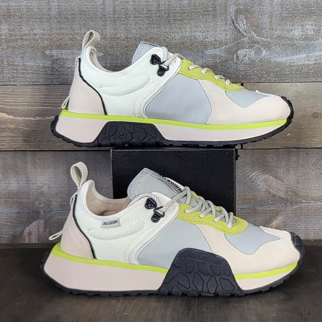 Nwt Bnib Palladium Troop Cream White Black Low Top Runners Sneakers